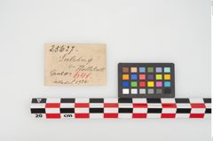 Etikett zu Bronzemehrkopfnadel (NHMW-PRAE-025627)